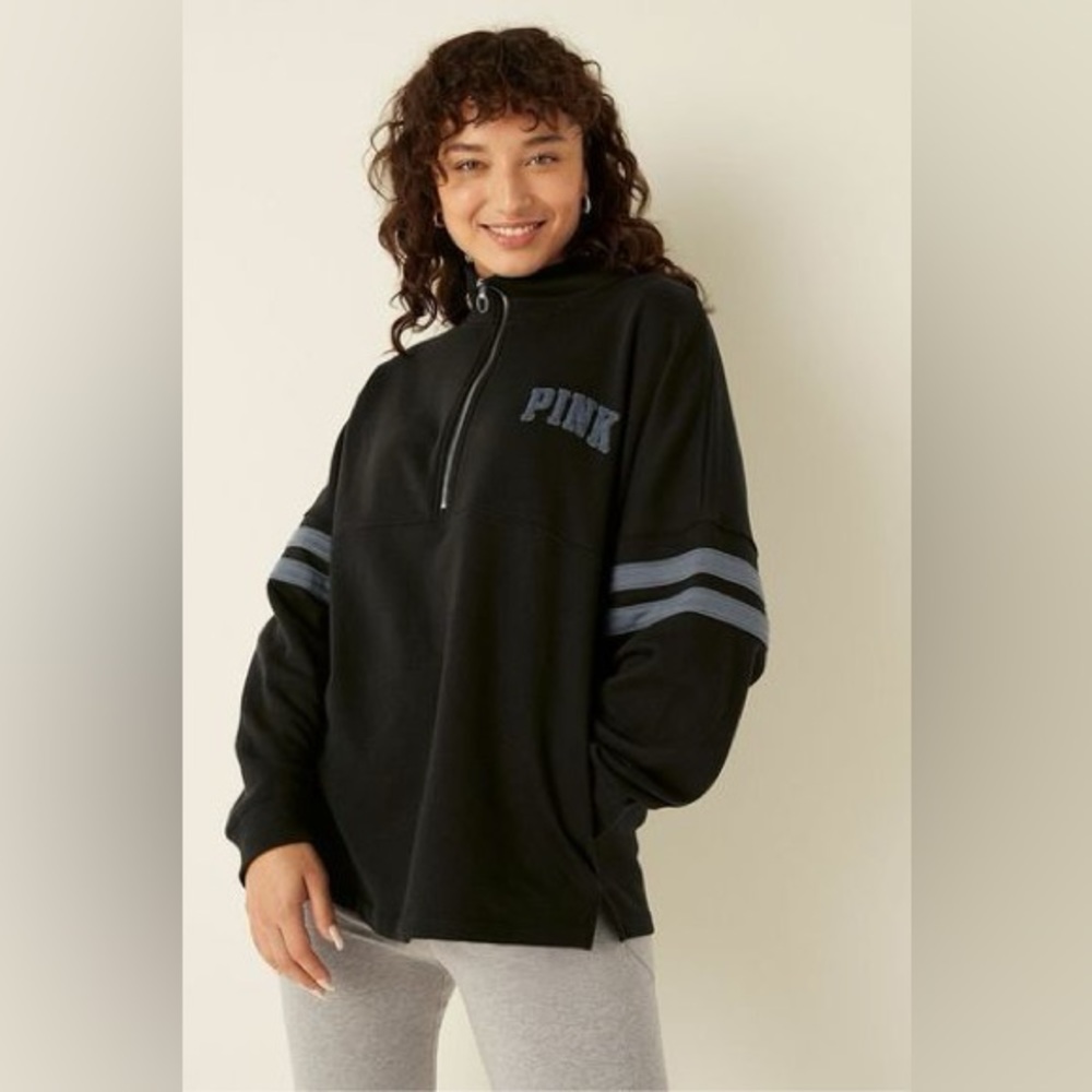 NWT victoria secret pink quarter zip size M